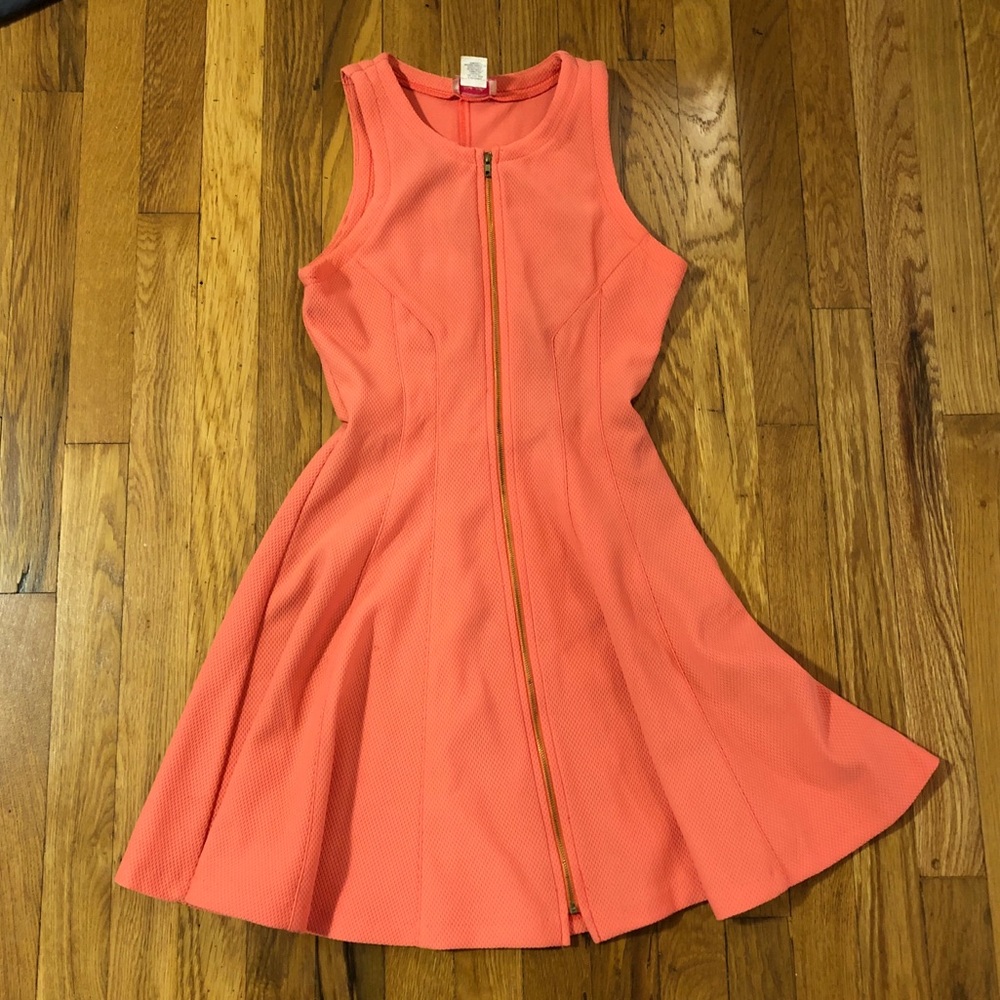 Zip Up Coral Dress